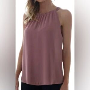 🍁🐠New Daily Look Ruched Neck Blouse | Mauve Dusty Pink | Keyhole Back